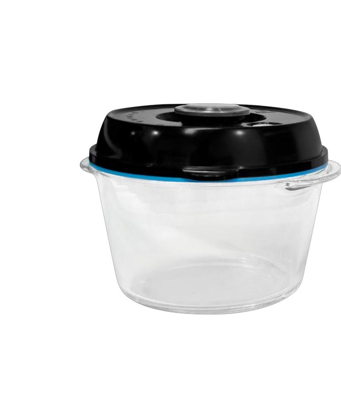 Porta Alimentos Al Vacío 1600Ml Altura Total Del Contenedor Con Tapa Y Dispositivo