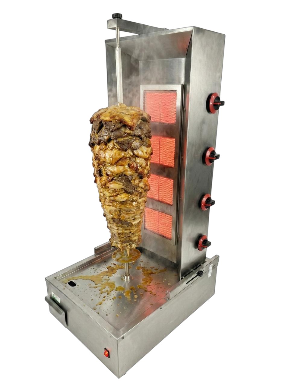 Asador Vertical A Gas Para Shawarma / Kebab | 4 Quemadores Infrarrojos